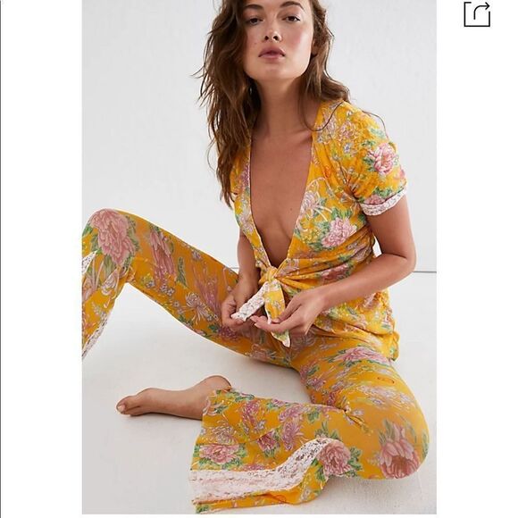 NWT Free People HAH All Tied Up Reversible Marigold Top ONLY Small #017 - Picture 1 of 8